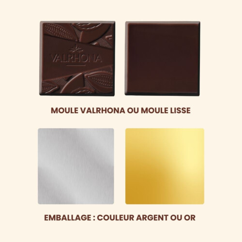 Carr&eacute; chocolat noir Caraibe 66% personnalisable Hover