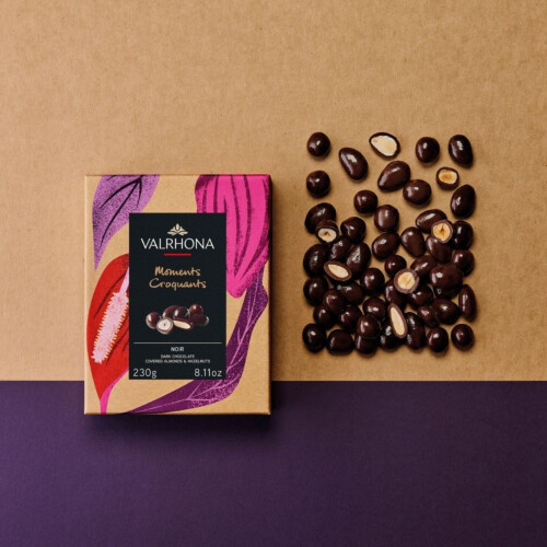 coffret amandes et noisettes enrobées valrhona Hover