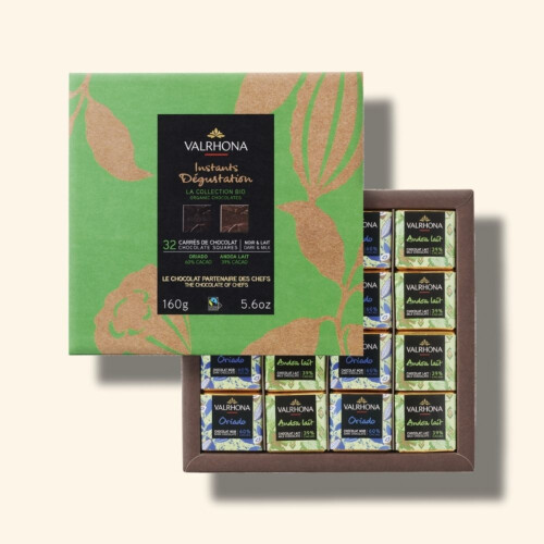 Coffret 32 carrés chocolat noir et lait BIO