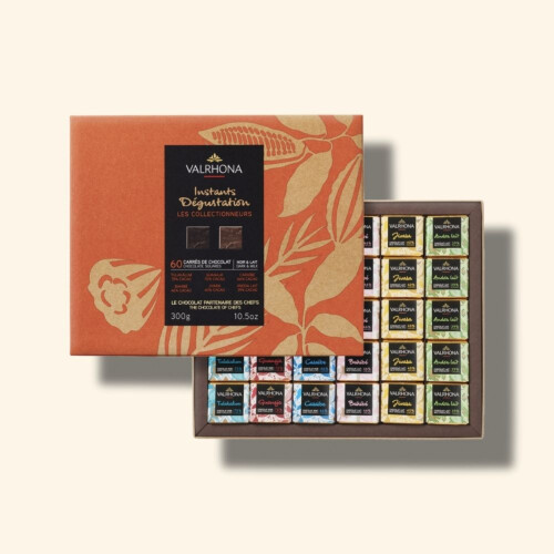 Coffret 60 carrés chocolat noir et lait