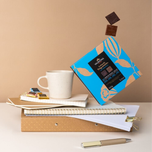 Coffret 32 carr&eacute;s de chocolat noir et lait Hover