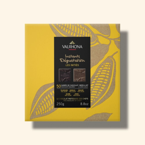 Coffret 50 carrés chocolat noir et lait