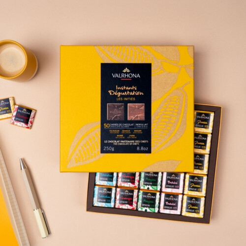 Coffret 50 carrés de chocolat noir et lait Hover